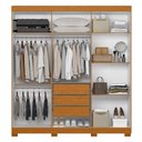 Ver imagem 3 de Guarda Roupa Casal Vinci 6 Portas Cinamomo/off White com Espelho - Móveis Albatroz