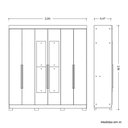 Ver imagem 4 de Guarda Roupa Casal Vinci 6 Portas Cinamomo/off White com Espelho - Móveis Albatroz
