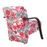 Poltrona Decorativa Cadeira Estampada Floral Vermelho - 3