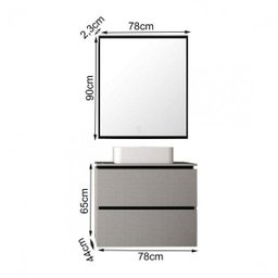 Conjunto para Banheiro com Espelheira e Gabinete com Cuba Urban Móveis Bosi - 3