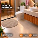 Ver imagem 3 de Kit Tapete para Banheiro Veneza Toque de Seda Redondo 0.66cm:Bege/1 Unidade