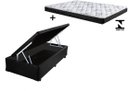 Ver imagem 2 de Cama Box Baú Solteiro Conforto Sintético Preto + Colchão Solteiro Conforto Espuma D23 Com EPS 16x88x