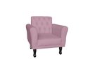 Ver imagem 1 de Poltrona Decorativa Classic Suede Rosê Pés Madeira Ms Decor