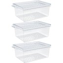 Ver imagem 1 de Kit 3 Organizadores de Geladeira com Tampa 660ml Cozinha Multiuso Frutas Transparente Uz
