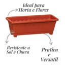 Ver imagem 2 de Kit 6 Jardineira Floreira Plasnew Média 3,5l 35x15x12cm