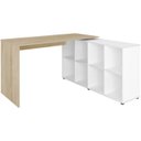 Ver imagem 1 de Escrivaninha Mesa Escritorio 8 Nichos Ne6 Carvalho Branco Arty