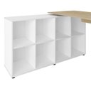 Ver imagem 6 de Escrivaninha Mesa Escritorio 8 Nichos Ne6 Carvalho Branco Arty