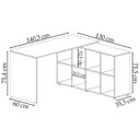 Ver imagem 4 de Escrivaninha Mesa Escritorio 8 Nichos Ne6 Carvalho Branco Arty
