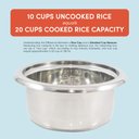 Ver imagem 6 de Elite Gourmet Panela Elétrica de Arroz 10 Xícaras com Panela de Aço Inox (preto)