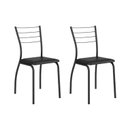 Ver imagem 1 de Kit 2 Cadeiras Sala Jantar 1700 2 Un Preto/Courano Preto - Carraro