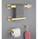 Ver imagem 1 de Kit Acessorios Banheiro Dourado Escovado Elegante Parafuso