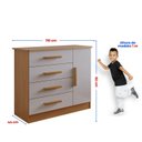 Ver imagem 4 de Quarto Infantil Completo com Guarda-Roupa Cama 100% MDF e Cômoda Angel Marrom/Cinamomo/Off White