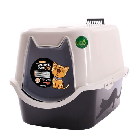 Banheiro Para Gato Toalete Sanitário Wc Duracats Preto