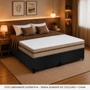 Ver imagem 7 de Cama Box Baú King Bipartido Suede + Colchão Molas Ensacadas Royal Sleep Bioclassic 193x203x64 Cor: