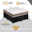 Ver imagem 5 de Cama Box Baú King Bipartido Suede + Colchão Molas Ensacadas Royal Sleep Bioclassic 193x203x64 Cor: