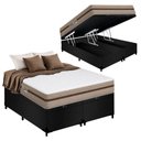 Ver imagem 1 de Cama Box Baú King Bipartido Suede + Colchão Molas Ensacadas Royal Sleep Bioclassic 193x203x64 Cor: