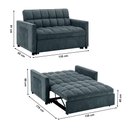Ver imagem 6 de Sofá Cama Miami 2 Lugares Compacto para Apartamento com Molas Bonnel e Espuma D28 - Azul