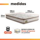 Ver imagem 4 de Cama Box com Baú Queen D33 Double Face Molas Ensacadas Branco e Bege Hellen Estofados e Colchões