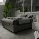 Ver imagem 6 de Base Box Baú para Cama Casal King 192x203cm Bipartido Liz S05 Sintético Cinza - Mpozenato