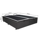 Ver imagem 4 de Base Box Baú para Cama Casal King 192x203cm Bipartido Liz S05 Sintético Cinza - Mpozenato
