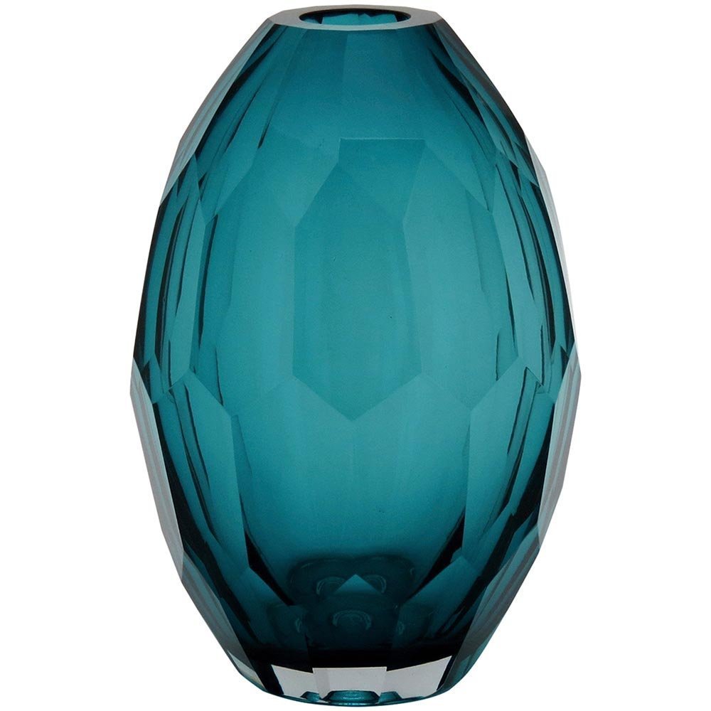 HOME&amp;CO GEMSTONE VASO 24x16x16cm VIDRO AZUL HOME&CO