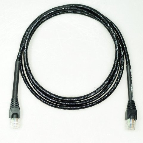 Cabo de Rede Cat5e Revestido Tecido Preto Brilhoso Copperlan 10 Metros