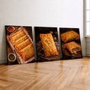 Ver imagem 2 de Kit 3 Quadro Decorativo Pastel Lanchonete Pastelaria Est6 28x20cm