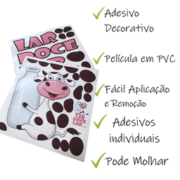 Adesivo de Geladeira Decoração Cozinha Vaquinha Lar Doce Lar - 2