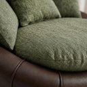 Ver mais imagens de Poltrona Decorativa Safira Base Giratoria Linho Color Trend e Courino Tca 307 Tcs 721 Moll