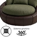 Ver imagem 6 de Poltrona Decorativa Safira Base Giratoria Linho Color Trend e Courino Tca 307 Tcs 721 Moll