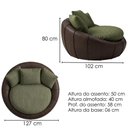 Ver imagem 3 de Poltrona Decorativa Safira Base Giratoria Linho Color Trend e Courino Tca 307 Tcs 721 Moll