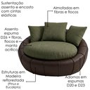 Ver imagem 5 de Poltrona Decorativa Safira Base Giratoria Linho Color Trend e Courino Tca 307 Tcs 721 Moll