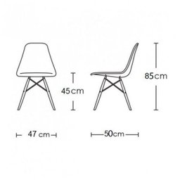 Jogo de Mesa 4 Cadeiras Pretas Eames Eiffel 90cm Base Madeira Tampo Preto NEW - 6
