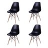 Jogo de Mesa 4 Cadeiras Pretas Eames Eiffel 90cm Base Madeira Tampo Preto NEW - 4