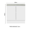 Ver imagem 3 de Balcão Armário de Cozinha 80 cm 2 Portas Branco Glamy Madesa