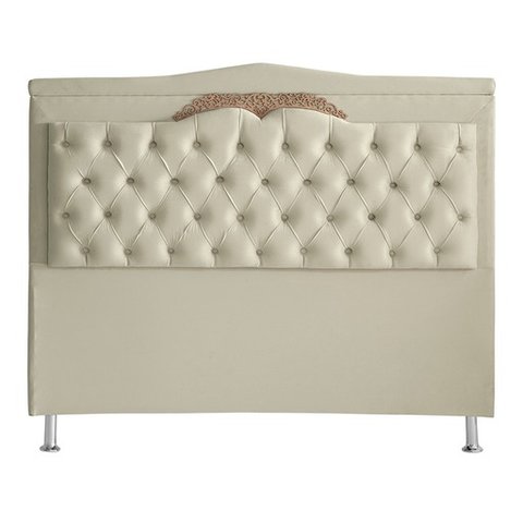 Cabeceira de Cama Box Helena Casal 140 Cm Capitonê Retro Botão Encapados Suede Porcelana Eli Móveis
