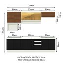 Ver imagem 4 de Cozinha Completa Armário Balcão Branco/preto/rustic Madesa