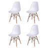 Jogo De Mesa 4 Cadeiras Brancas Eames Dkr 110 Cm Base Madeira Tampo Branco - 4