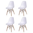 Ver imagem 4 de Jogo De Mesa 4 Cadeiras Brancas Eames Dkr 110 Cm Base Madeira Tampo Branco