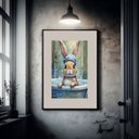 Ver imagem 1 de Quadro Banheiro Coelhinha - 60x48cm:moldura Preta