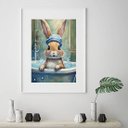 Ver imagem 2 de Quadro Banheiro Coelhinha - 60x48cm:moldura Preta