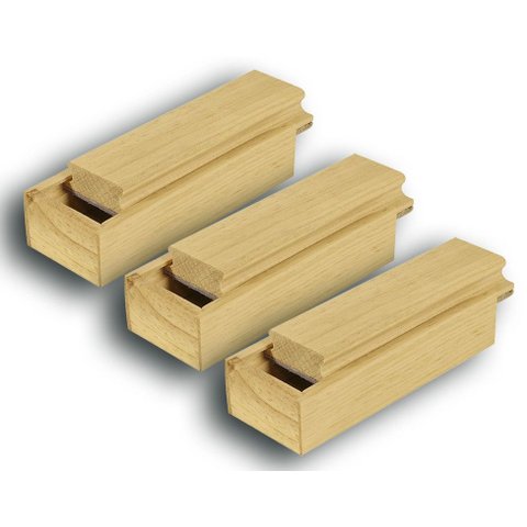 Conj 3 Apagadores com Depósito Porta Giz Pinus Luxo Envernizado 18x7x5,5 Cm 2816 - Souza