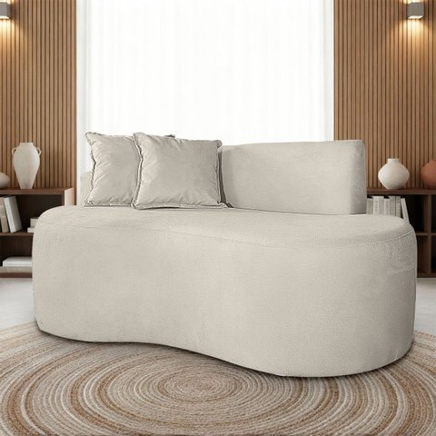 Sofá Orgânico 2 Lugares Curvo Feijão Design Elegante Suede