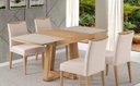 Ver imagem 2 de Mesa Malau Elastica Tampo Vidro Fendi Claro 122cm - 59720