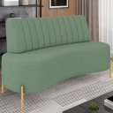 Ver imagem 2 de Sofá 2 Lugares 135cm Pés Aço Dourado Tamar Boucle Verde Z08 - Mpozenato