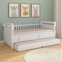 Ver imagem 1 de Bicama para Quarto Infantil com Capitonê 100% MDF Vicky Espresso Móveis Branco