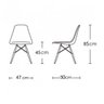 Conjunto de Mesa 4 Cadeiras Pretas Eames Eiffel 90cm Base Madeira Tampo Preto - 6