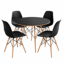 Ver imagem 2 de Conjunto de Mesa Eames 90cm com 4 Cadeiras Eames Eiffel Polipropileno para Cozinha e Sala de Jantar
