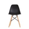 Conjunto de Mesa 4 Cadeiras Pretas Eames Design Eiffel 90cm Base Madeira Tampo Preto - 6