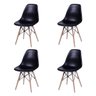 Conjunto de Mesa 4 Cadeiras Pretas Eames Eiffel 90cm Base Madeira Tampo Preto - 4